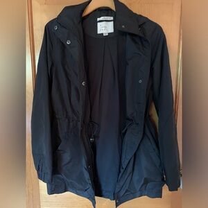A new day lined raincoat black XS drawstring waist and hood